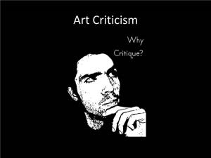 Art Appreciation Art Criticism