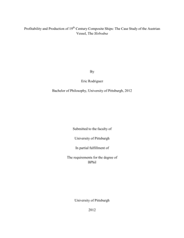 Profitability and Production of 19 Century Composite Ships: the Case Study of the Austrian Vessel, the Slobodna by Eric Rodrigue