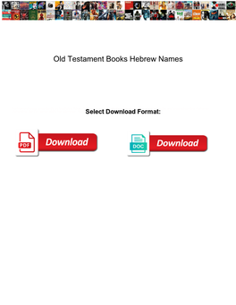 Old Testament Books Hebrew Names