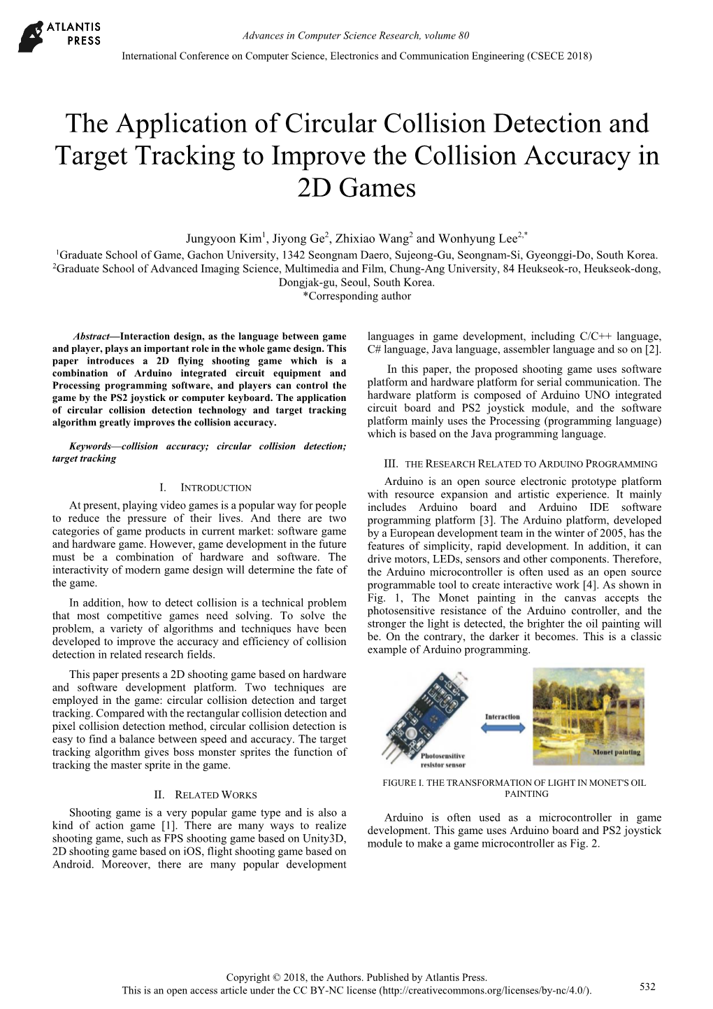 The Application of Circular Collision Detection and Target Tracking to Improve the Collision Accuracy in 2D Games