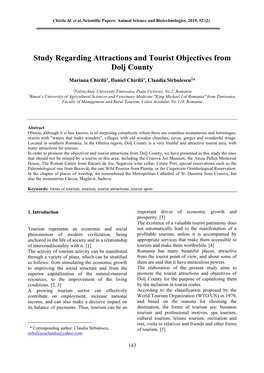 Study Regarding Attractions and Tourist Objectives from Dolj County