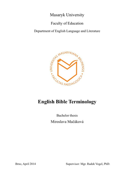 English Bible Terminology