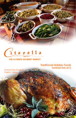 Traditional Holiday Foods THANKSGIVING 2015 Citarella Free Range &