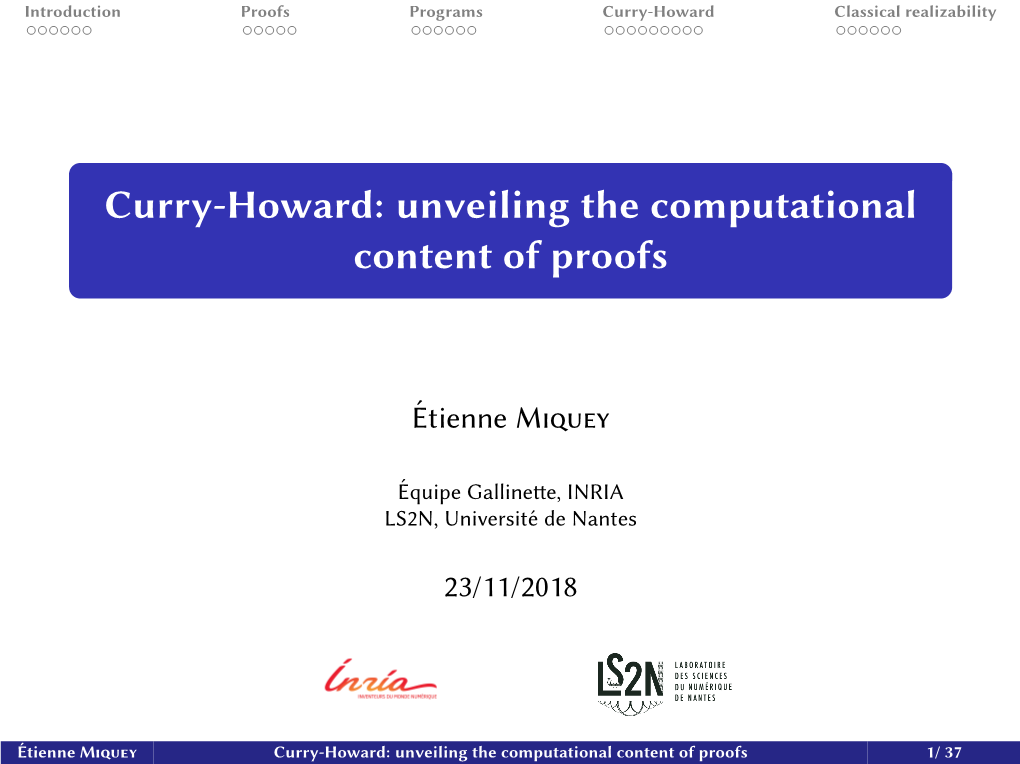 Curry-Howard: Unveiling the Computational Content of Proofs