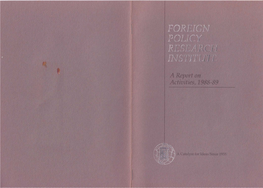 A Report on Activities, 1988-1989