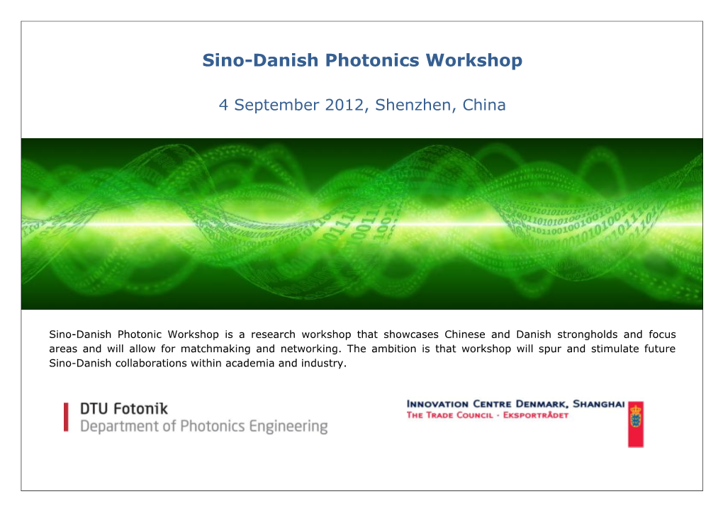 Sino-Danish Photonics Workshop