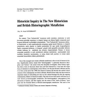 Historicist Inquiry in the New Historicism and British Historiographic Metafiction