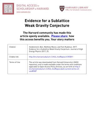 Evidence for a Sublattice Weak Gravity Conjecture