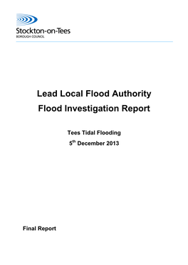 Tees Tidal Flooding 5Th December 2013