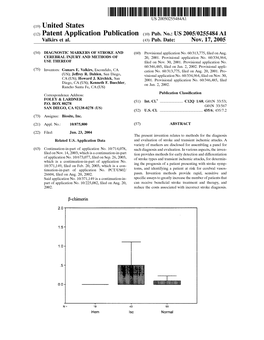 (12) Patent Application Publication (10) Pub. No.: US 2005/0255484A1 Walkirs Et Al