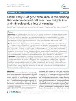 Global Analysis of Gene Expression in Mineralizing Fish