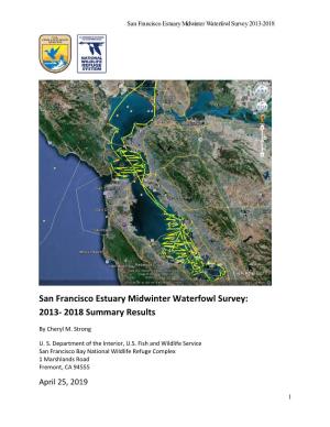 San Francisco Estuary Midwinter Waterfowl Survey: 2013- 2018 Summary Results
