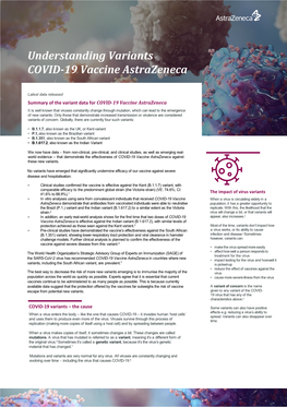 Understanding Variants COVID-19 Vaccine Astrazeneca