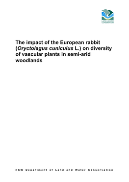 The Impact of the European Rabbit (Oryctolagus Cuniculus L.) on Diversity of Vascular Plants in Semi-Arid Woodlands