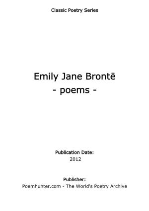 Emily Jane Brontë - Poems