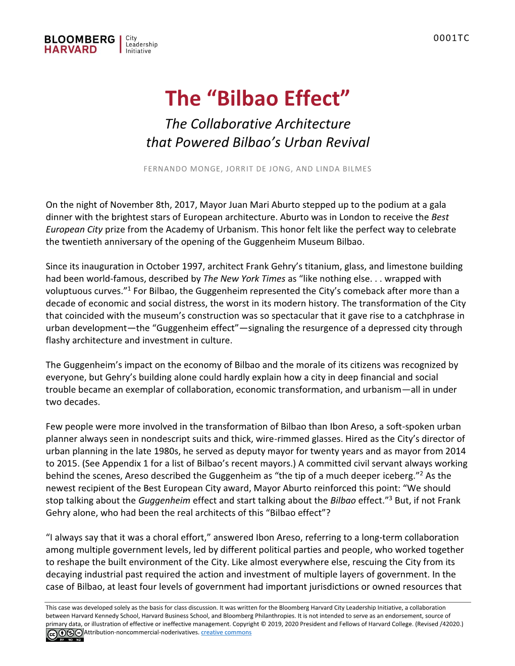 The “Bilbao Effect”