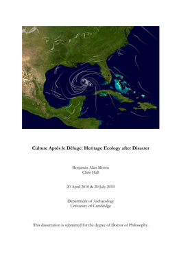 Culture Après Le Déluge: Heritage Ecology After Disaster