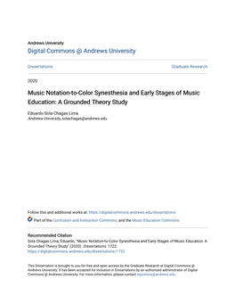 Music Notation-To-Color Synesthesia and Early Stages of Music Education: a Grounded Theory Study