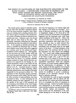 The Clinical Picturetypical of Salicylate Poison