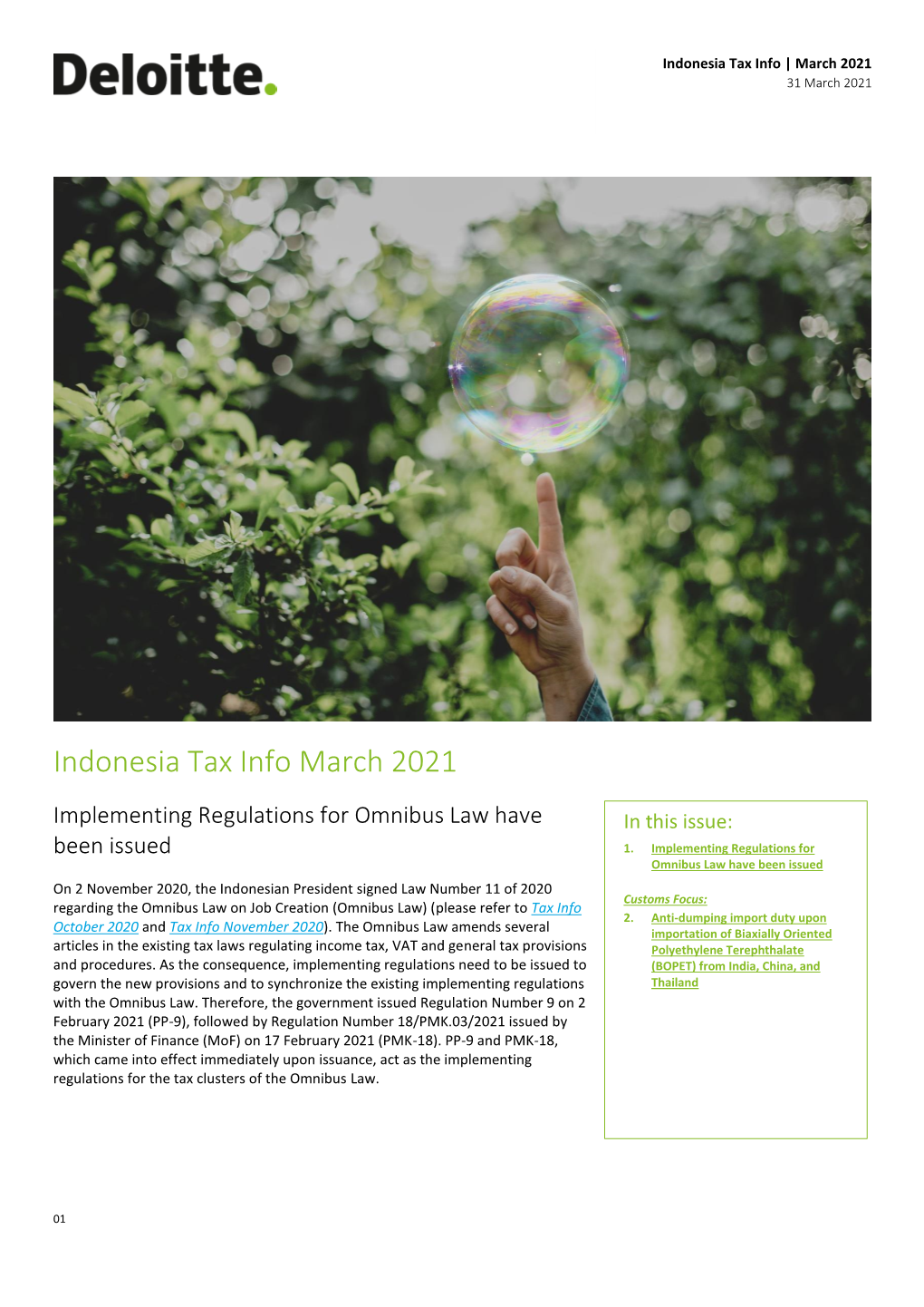 Indonesia Tax Info March 2021