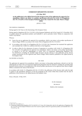 Commission Implementing Decision of 14 May 2019 on the Publication In