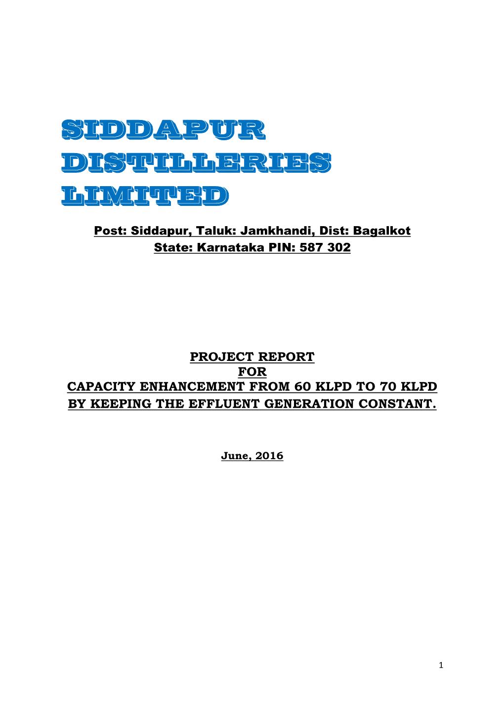 Siddapur Distilleries Limited