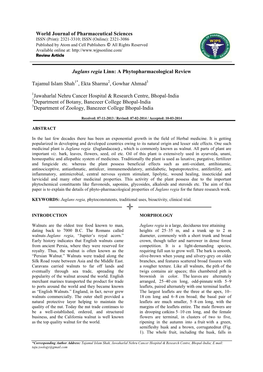 World Journal of Pharmaceutical Sciences Juglans Regia Linn: A