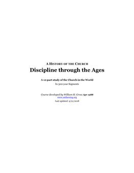 CHURCH Discipline Through the Ages