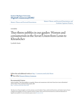Women and Consumerism in the Soviet Union from Lenin to Khrushchev Lyudmila Austin