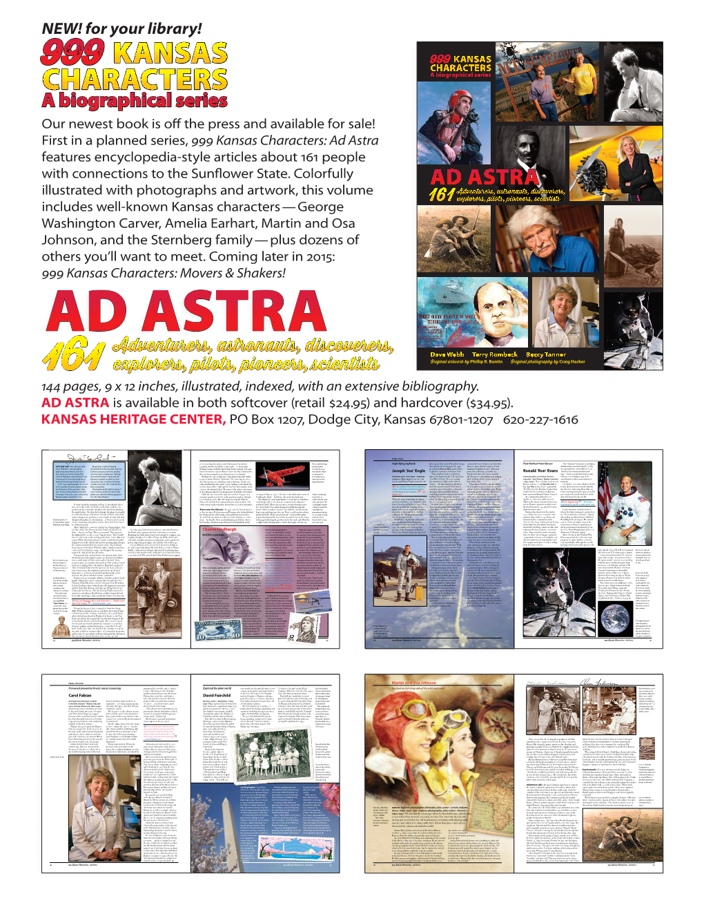 Ad Astra Features Encyclopedia-Style Articles About 161 People with Connections to the Sunflower State