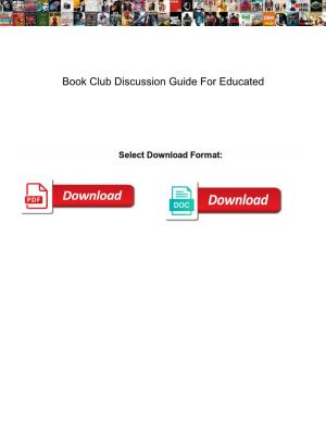 Book Club Discussion Guide for Educated