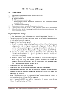 MI – 308 Virology & Mycology