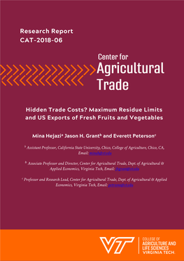Hidden Trade Costs? Maximum Residue Limits and US Exports Of