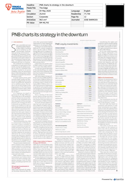 PNB Charts Its Strategy in the Downturn