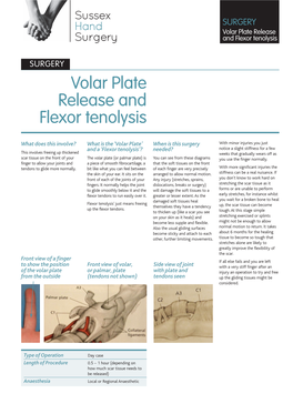 Volar Plate Release and Flexor Tenolysis