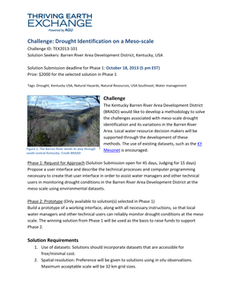 Drought Identification on a Meso-Scale Challenge ID: TEX2013-101 Solution Seekers: Barren River Area Development District, Kentucky, USA