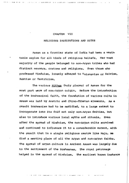 Assam As a Frontier State of India Had Been a Veri~ Table Asylum for All Kinds of Religious Beliefs