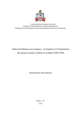 Arthur De Gobineau Aux Tropiques : La Réception Et L’Interprétation Des Pensées Raciales Au Brésil Et En Haïti (1880-1930)