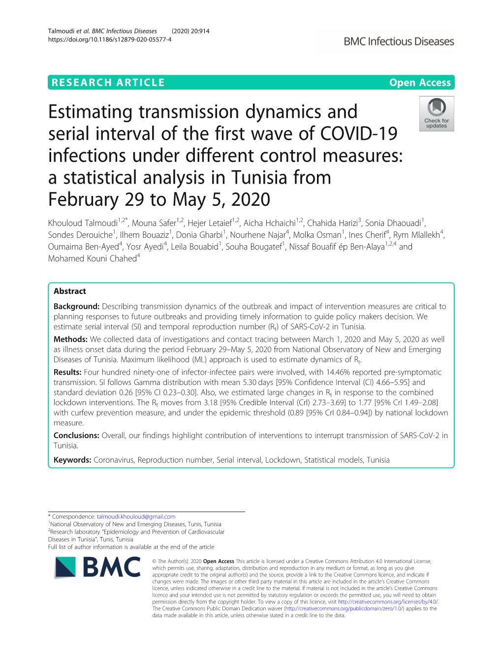 Estimating Transmission Dynamics and Serial Interval of the First Wave Of