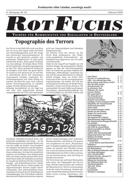 Februar 2003 ROTFUCHS T RIBÜNE FÜR K OMMUNISTEN UND SOZIALISTEN in DEUTSCHLAND Topographie Des Terrors