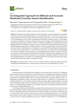 An Integrated Approach for Efficient and Accurate Medicinal Cuscutae