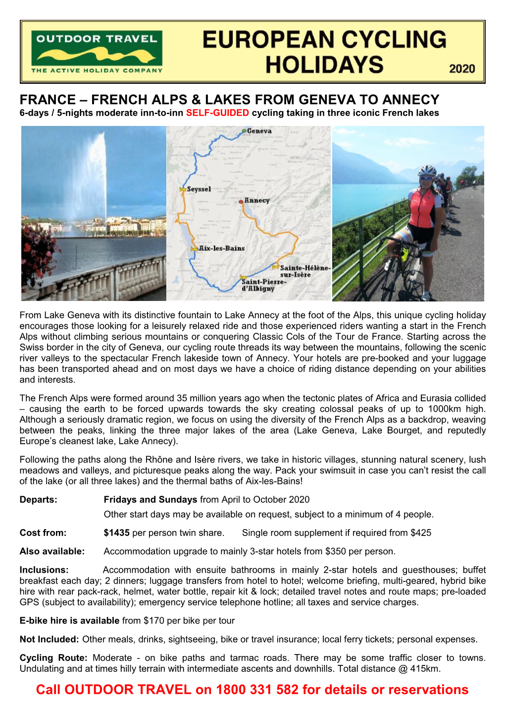 French Alps & Lakes SG Cycling