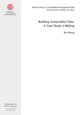 Building Sustainable Cities: a Case Study in Beijing