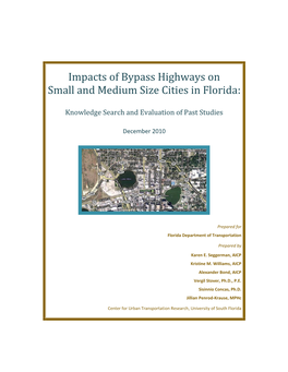 Impacts of Bypass Highways on Small and Medium Size Cities in Florida