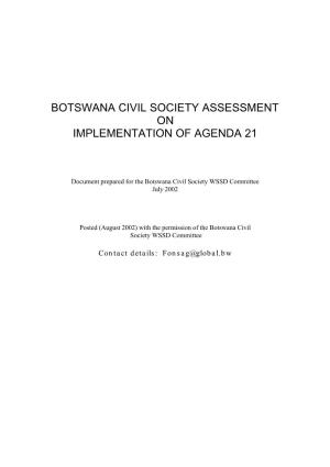Botswana Civil Society Assessment on Implementation of Agenda 21