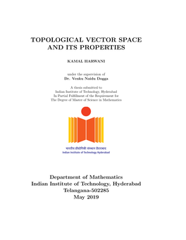 Topological Vector Space and Its Properties