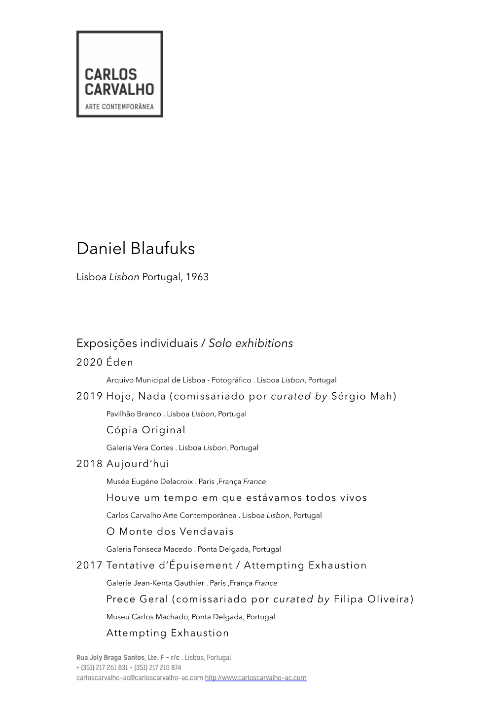 Daniel Blaufuks CV