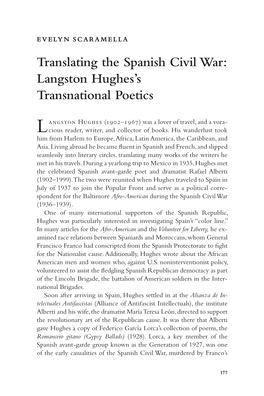 Translating the Spanish Civil War: Langston Hughes's Transnational