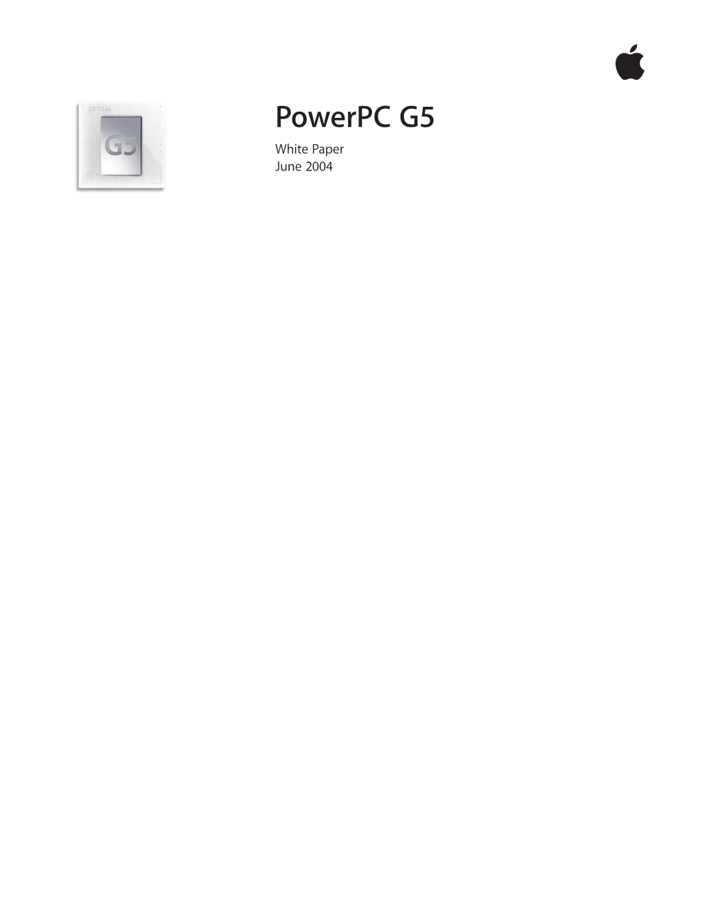 Powerpc G5 White Paper June 2004 White Paper 2 Powerpc G5