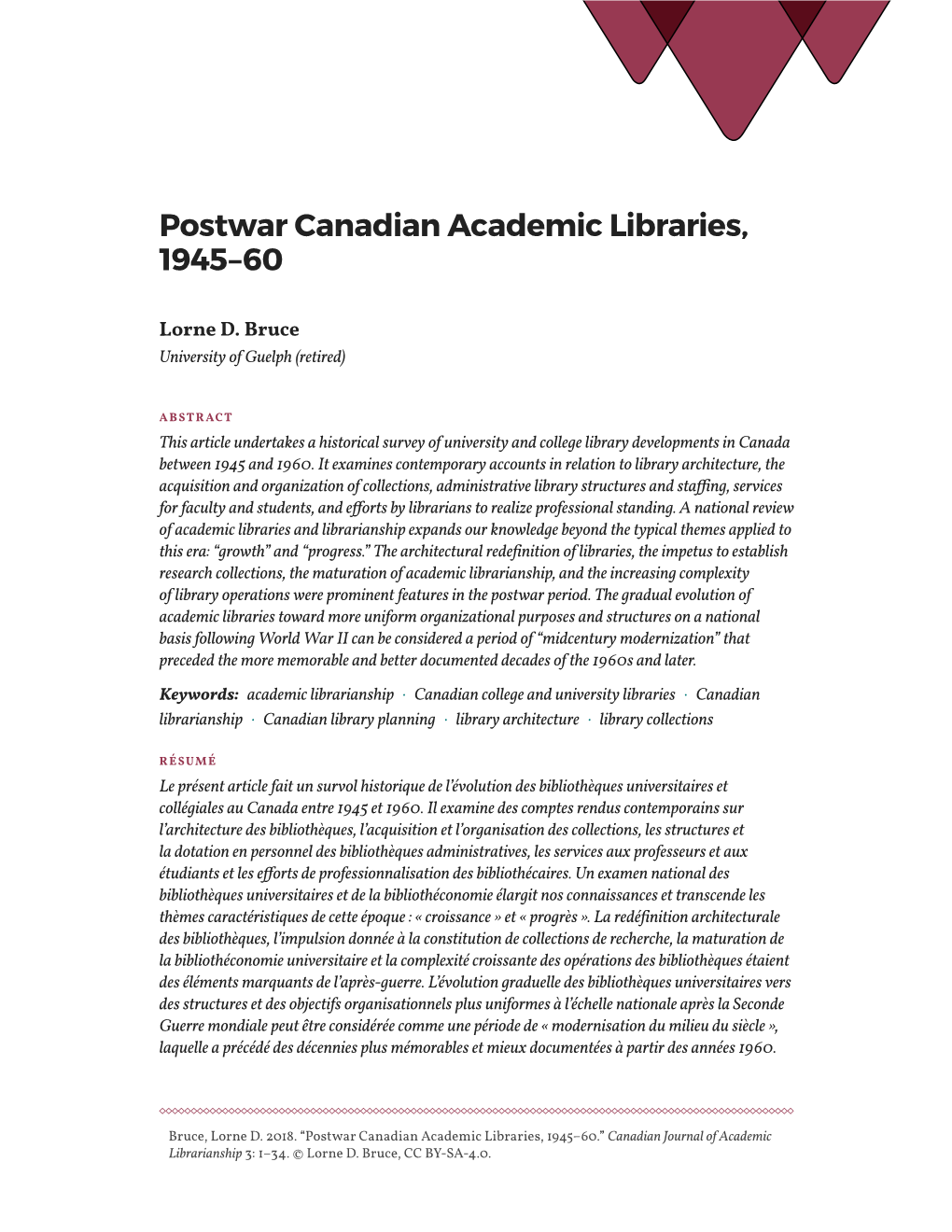 Postwar Canadian Academic Libraries, 1945–60